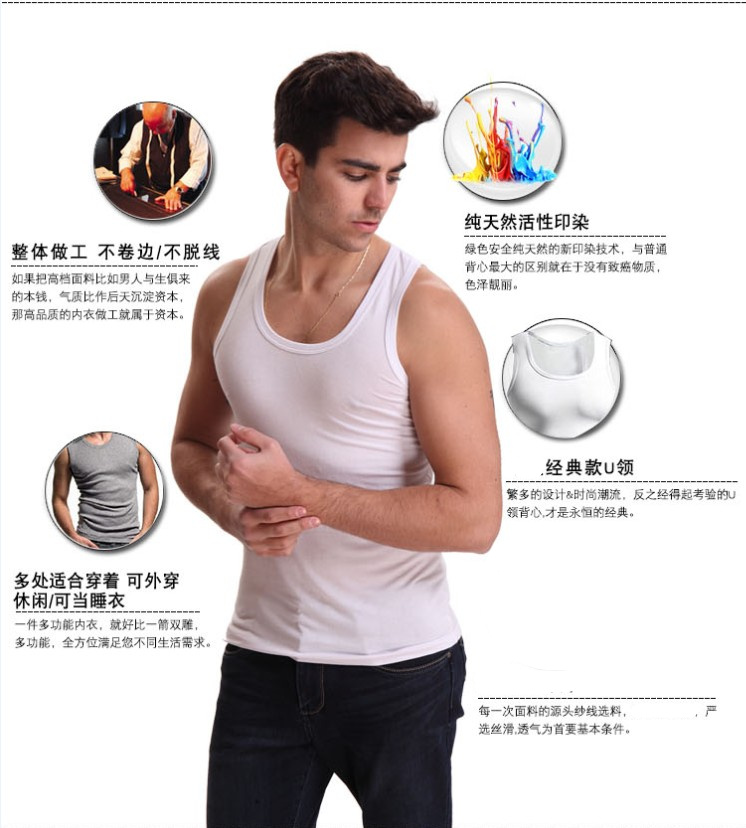 Áo vest nam size lớn Mùa hè cộng với phân bón XL cho nam thêm vải cotton Lycra rộng quần áo big size nam