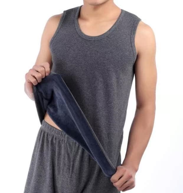 Kích thước lớn cộng với áo vest nhung Nam cộng với phân bón để tăng vest bông mồ hôi rộng vest dày ấm áo ba lổ