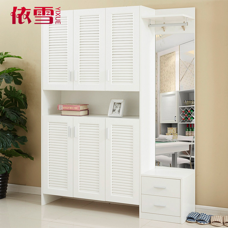 Yizhen breathable shutter shoe cabinet partition one household door replace shoe stool against wall solid wood can be customized