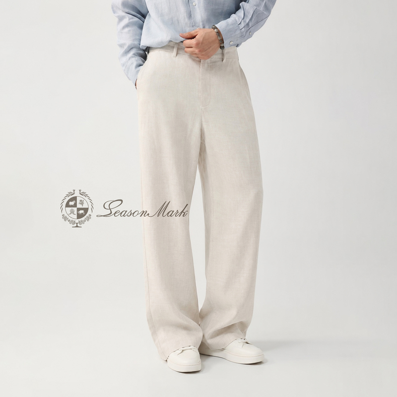 Season Mark Bermuda Linen Casual Pants Versatile Breathable Cool Casual Pants for Men and Women Summer