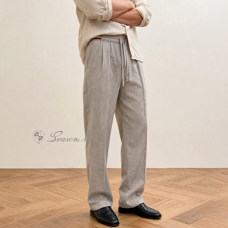 Seasonmark【Tencel Wool】Old Money Light Luxury Casual Pants Cool and Breathable Waist-Tie Men's Casual Pants Seasonmark【Tencel Wool】Old Money Light Luxury Casual Pants Cool and Breathable Waist-Tie Men's Casual Pants