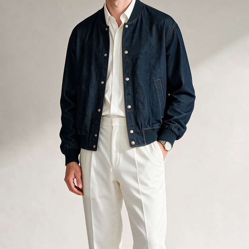 Seasonmark New Pilot Denim Jacket Casual Versatile Wrinkle-Resistant Simple Fashion Men's Jacket