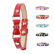 Butterfly Knot Accessories Drop Oil Items Ring Spot Diamond PU Leather Pet Trend Dogs Traction Rope