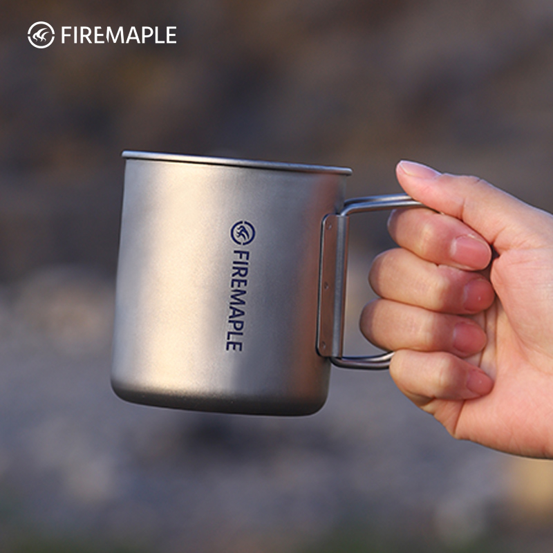 Fire Maple Light Drink Titanium Cup Portable Folding Single Layer Outdoor Camping Tea Cup Casual Pure Titanium Lightweight Wine Cup Mug