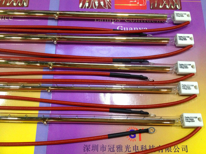 1KW 350MM SEMI-gold plated infrared lamp bottle blowing machine IR heating lamp 1000W near infrared heating tube