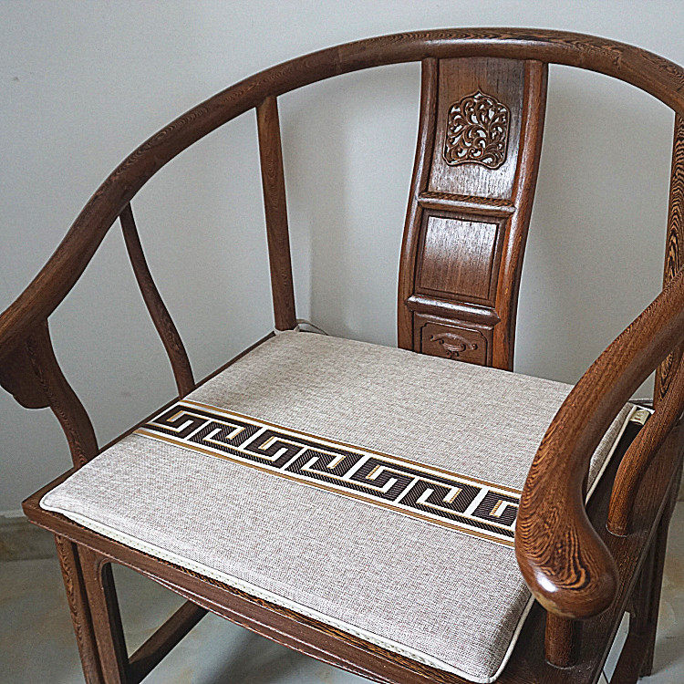 Chinese style circle chair cushion back cushion solid wood pure color sofa cushion high density sponge floating window cushion anti-slip chair cushion custom