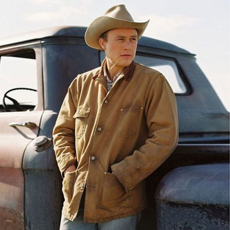 Movie """"Back Mountain"" Light Brown Jacket Spring New Pure Cotton Workwear Retro Casual Easiest for Match Short Jacket for Men