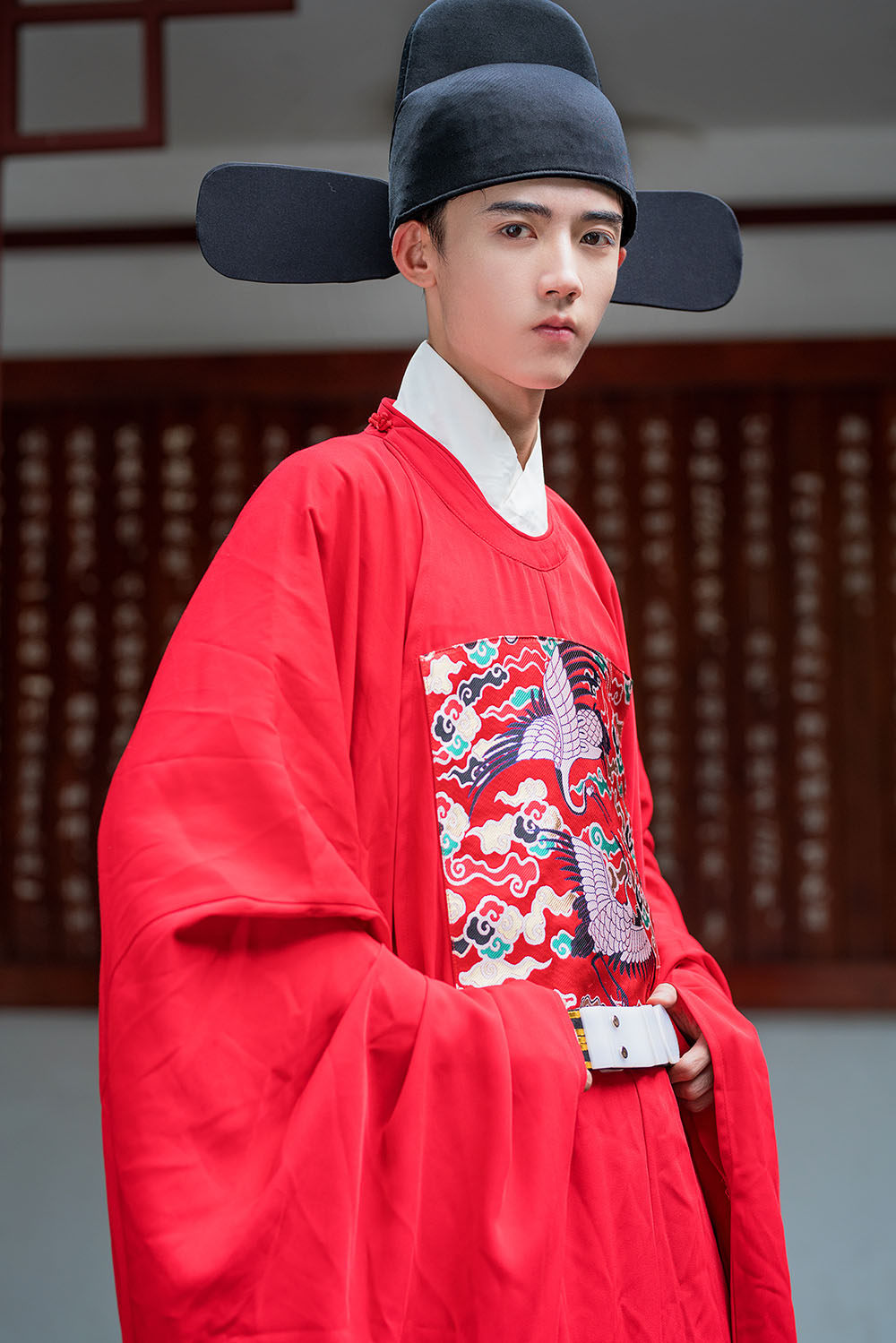 Nanjalji-Ming-made Han Costume Wedding Suit Officer Serving Fairy Crane Supplement Round Neckline Sloping Brood