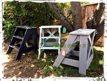 Outdoor Garden Grocery Frame Ladder Rack High Stools Retro Made Old American Florist Ladder Children Solid Wood Fag Style