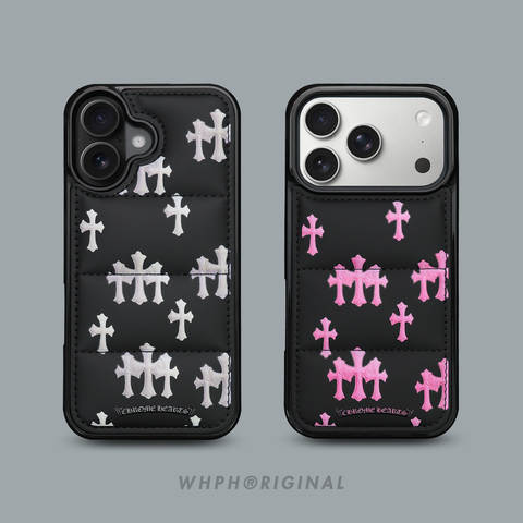 Quilted Black Cross Pattern iPhone Case