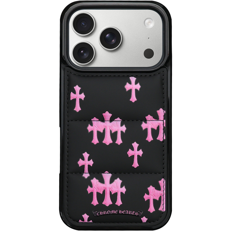 Quilted Black Cross Pattern iPhone Case