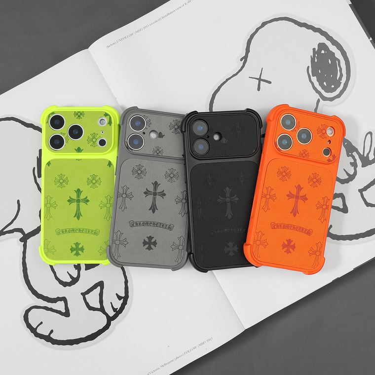 Chrome Hearts Cross Flower Text iPhone Case
