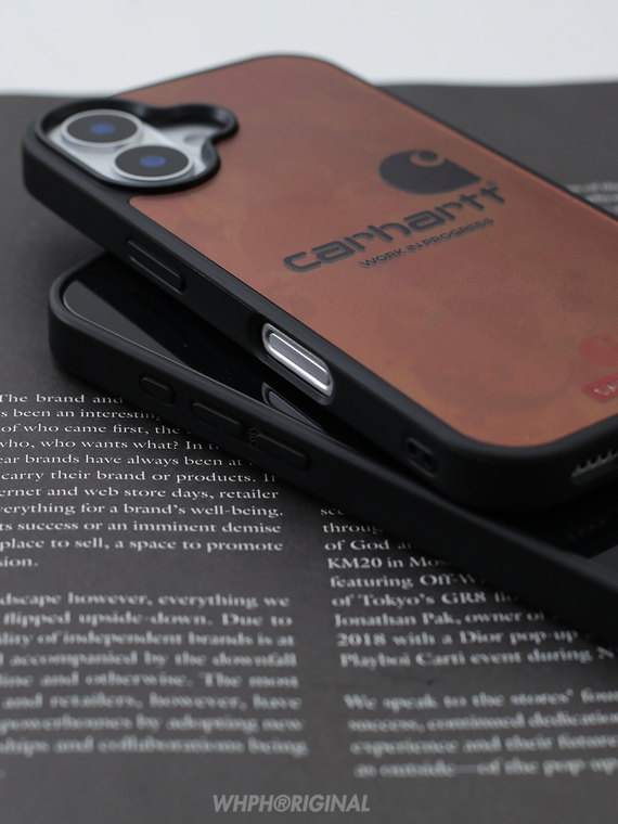 Carhartt Yellow Wood Grain Logo iPhone Case