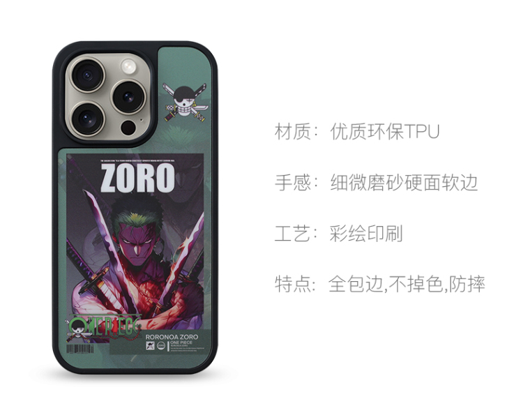 One Piece Anime Luffy Zorro 15, 14, 13, 12, 11 iPhone Case