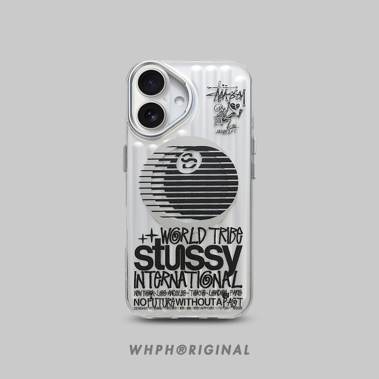 Stussy Clear Silver 8 Ball World Tribe iPhone Case