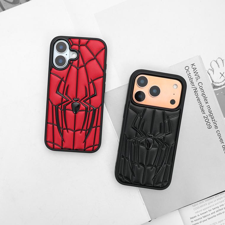 Spiderman Web Faux Leather Stitch iPhone Case