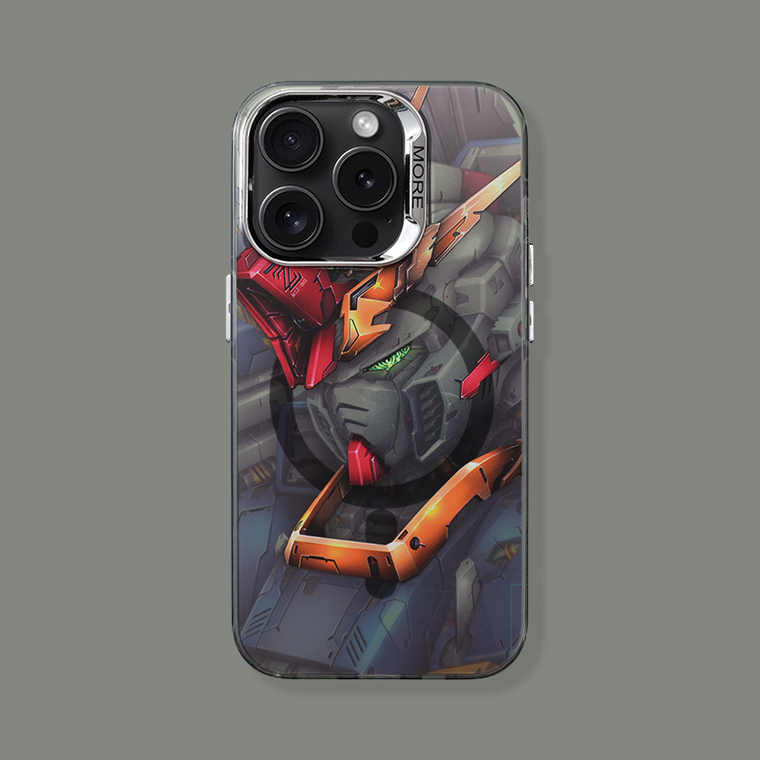 Reflective Electroplated Gundam Anime MagSafe 15, 14, 13, 12, 11 iPhone Case