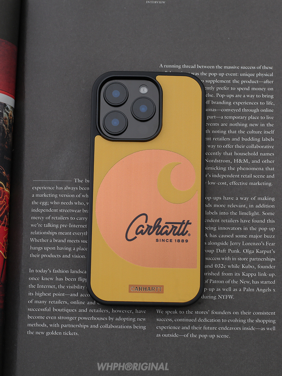 Carhartt Yellow Wood Grain Logo iPhone Case