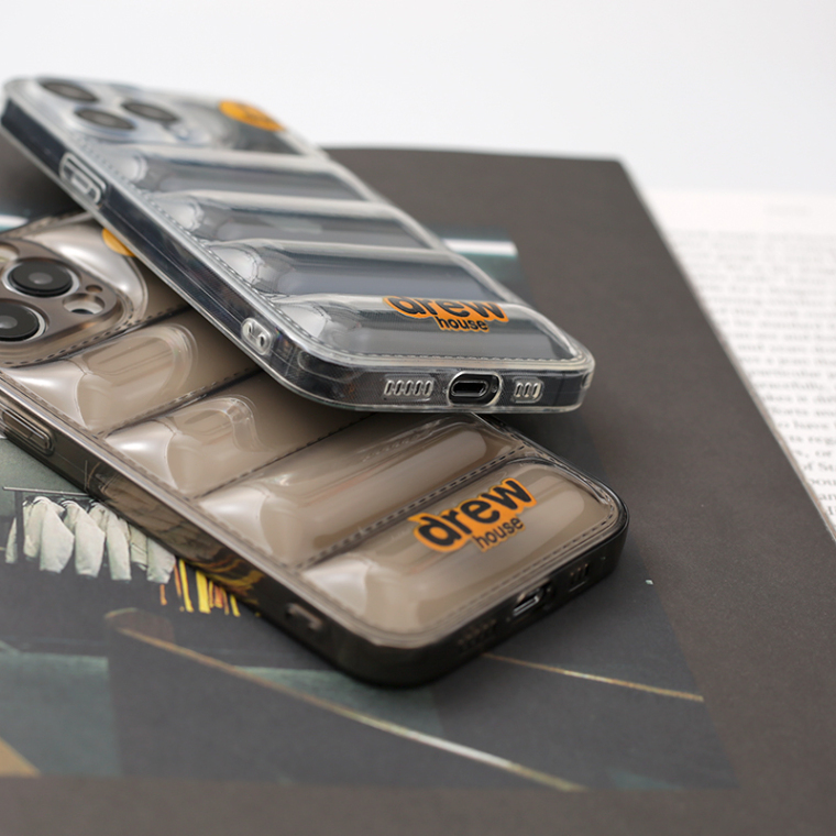 Drew Puffy Puffer Down Jacket Style New Transparent Clear Silicone TPU 14, 13, 12 iPhone Case