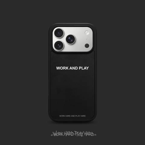 Work and Play Typography Minimalist iPhone Case