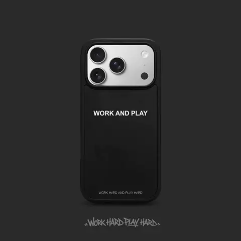 Work and Play Typography Minimalist iPhone Case for iPhone 18 – 12
