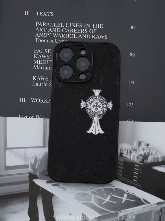 Chrome Hearts Grey Black Cross iPhone Case
