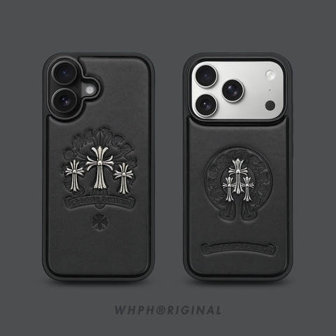 Girls Chrome Hearts Embossed Crosses iPhone Case