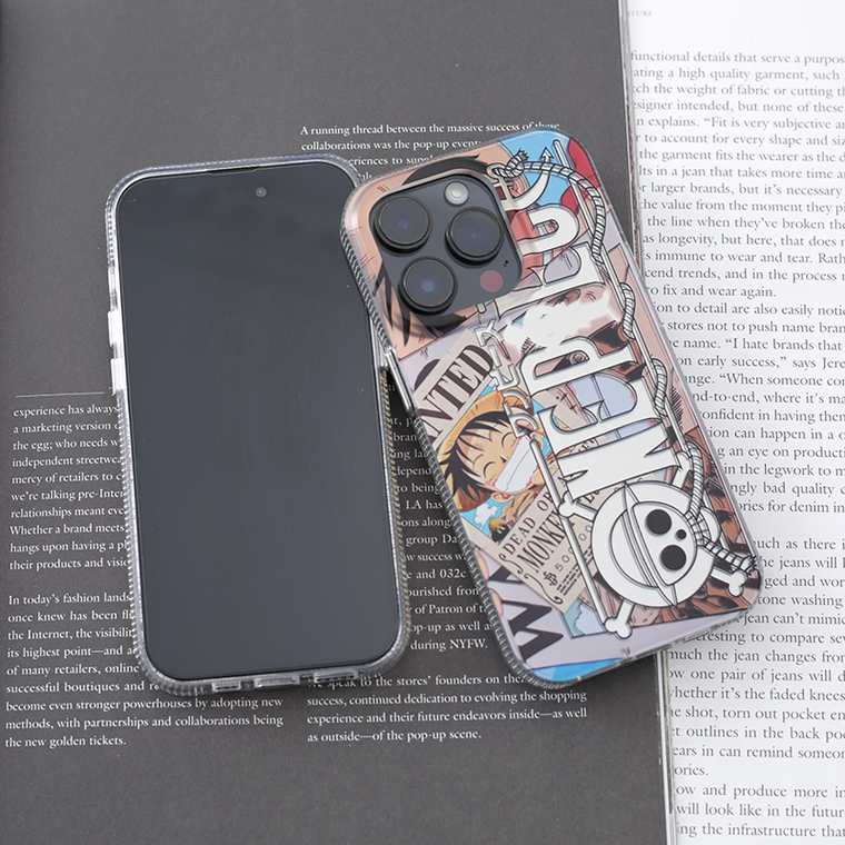 One Piece Luffy Wanted Poster Black White Red iPhone Case