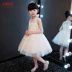 Cô gái váy công chúa váy cưới mùa hè trắng trẻ em hoa cô gái váy fluffy nụ lụa màn chủ sợi hiệu suất - Váy trẻ em áo gile đồ vest bé trai Váy trẻ em