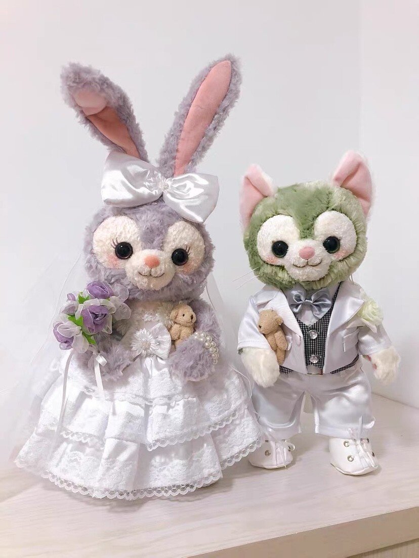 Мягкая игрушка 手作毛绒玩具托尼白色西服和好朋友兔子星黛露婚纱 Other