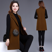 Vest womens mid-length 2021 spring and autumn new casual large size vest coat small sleeveless jacket horse clip