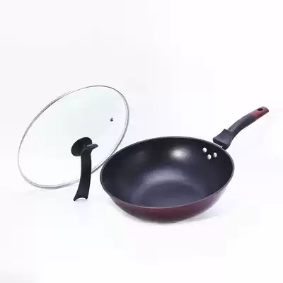 Magnetic drill technology Household gas suitable for energy-saving induction cooker Frying flat-bottomed non-stick pan Iron pan Wok pan Korean style