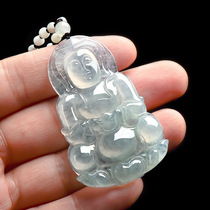 Ice Jade Guanyin Pendant Mens Light Green Jade Pendant Jade Waxy Ice Guanyin Pendant Ceremony