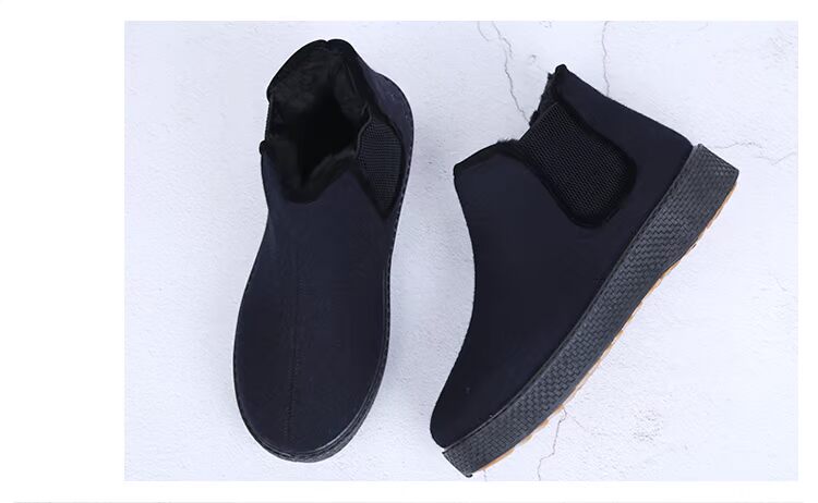 Mùa đông ấm cũ giày cotton Bắc Kinh cỡ lớn nam chống trượt cao giúp cộng với nhung một chân giày bông tuyết đế mềm bằng vải cotton mềm giày thể thao đẹp
