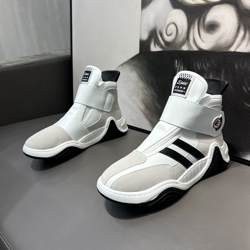 2022 autumn and winter new Korean version trendy high-top cotton shoes men's all-match thick-soled sports casual men's sneakers trendy shoes
