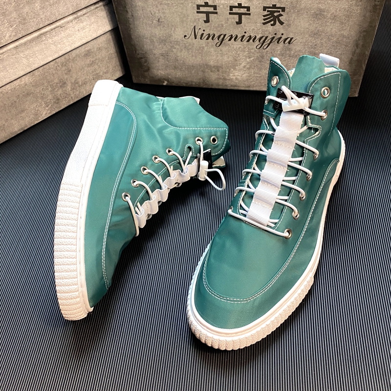 Small White Men's Shoes 2021 New Summer Breathable Sail Cloth Shoes Han Edition Trends 100 Hitch Casual High Cylinder Board Shoes Men's Wave Shoes