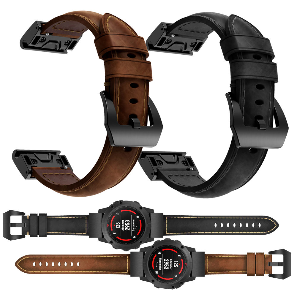 限時優惠 清風數碼 Garmin 佳明 fenix6 fenix6pro 手錶帶 瘋馬紋 真皮腕帶 頭層牛皮 替換腕帶