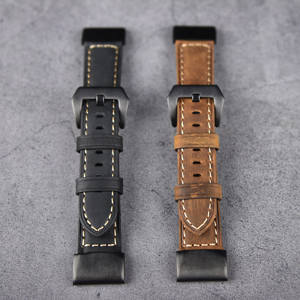 限時優惠 清風數碼 Garmin 佳明 fenix6 fenix6pro 手錶帶 瘋馬紋 真皮腕帶 頭層牛皮 替換腕帶