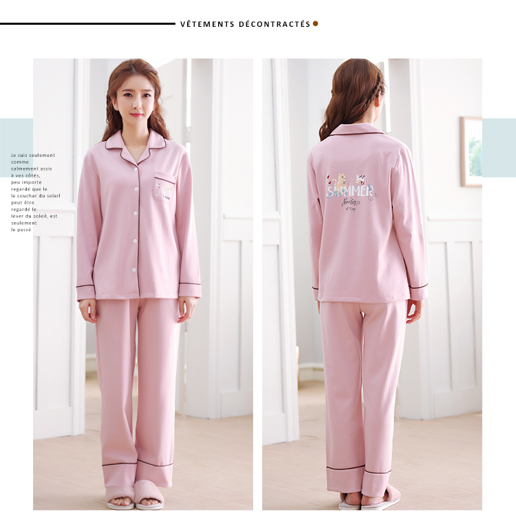 Đồ ngủ mùa xuân và mùa thu của phụ nữ cotton mùa hè dài tay lỏng lẻo phụ nữ thành thị mỏng phần đỏ đậu bông làm đẹp nhà dịch vụ phù hợp đồ ngủ cặp