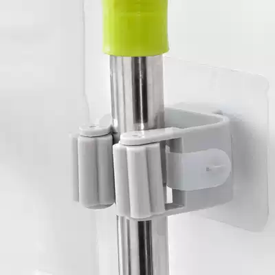 Punch-free mop hanger powder room mop adhesive hook bathroom broom hanger card holder mop clip mop hang