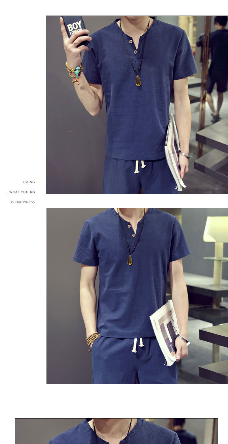 Áo thun cotton mùa hè cho nam ngắn tay - Bộ đồ áo thể thao nam