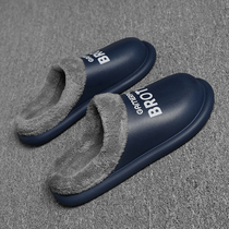Cotton slippers mens winter new gush warm word drag lovers home slippers 2020 new non-slip fur slippers
