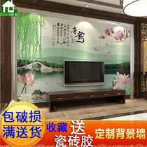 Tile background wall Chinese living room 3D art color carving TV film wall tile landscape mural tile puzzle Tang Yun