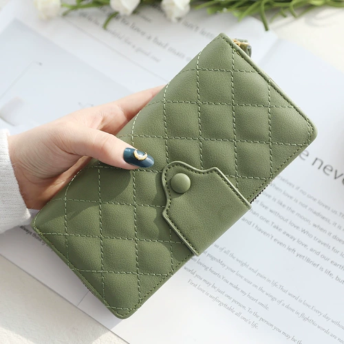 Модный вместительный и большой свежий длинный бумажник с молнией, в корейском стиле