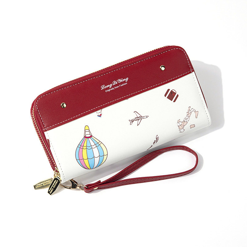 Long wallet, chain with zipper, capacious bag