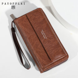 New Men's Wallet Pu Multi-Card Slot Casual Long Wallet Large Capacity Clutch Bag Mobile Phone Coin Purse