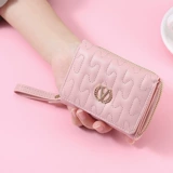 Короткий бумажник, кошелек, короткая сумка через плечо, с вышивкой