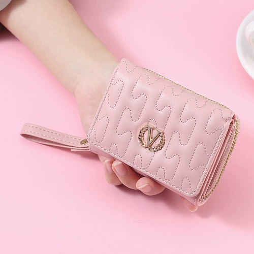 Короткий бумажник, кошелек, короткая сумка через плечо, с вышивкой