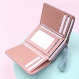 Полиуретановый бумажник, мультяшный короткий маленький кошелек с молнией, картхолдер