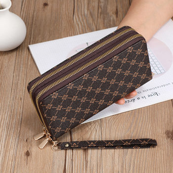 Zippered mobile phone bag multi-functional long wallet for women